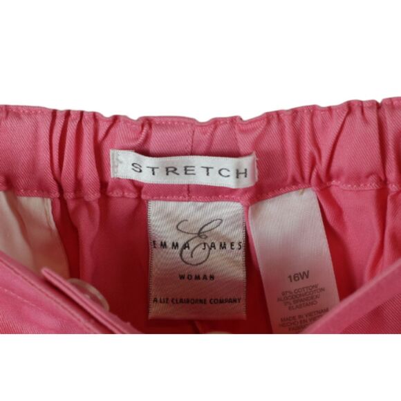 Emma James Coral Women's Front Zip Pants Elastic Back Waist 16W 060 - Picture 2 of 4